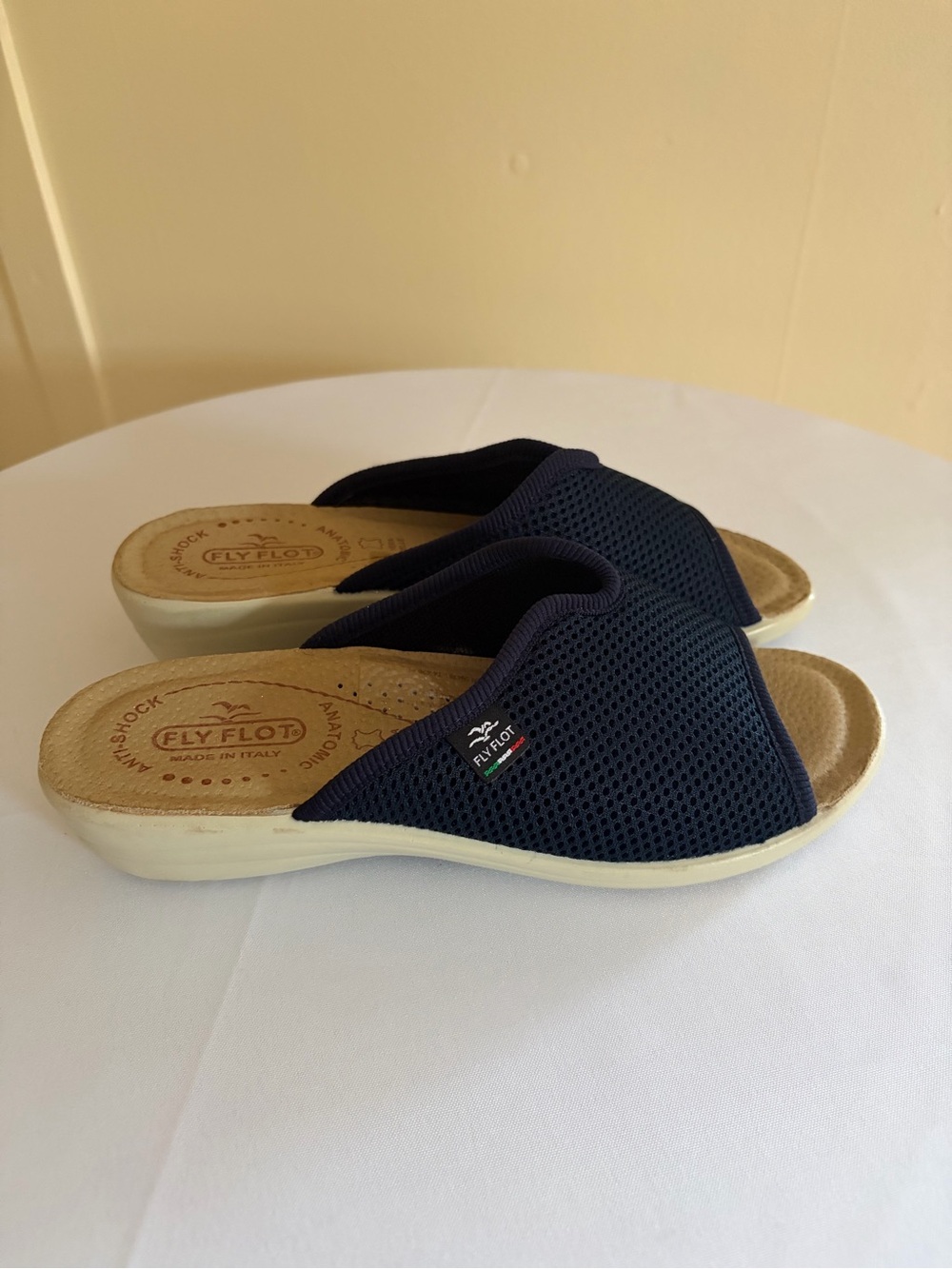 Fly Flot Women's Navy Mesh Slide Sandals